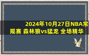 2024年10月27日NBA常规赛 森林狼vs猛龙 全场精华回放